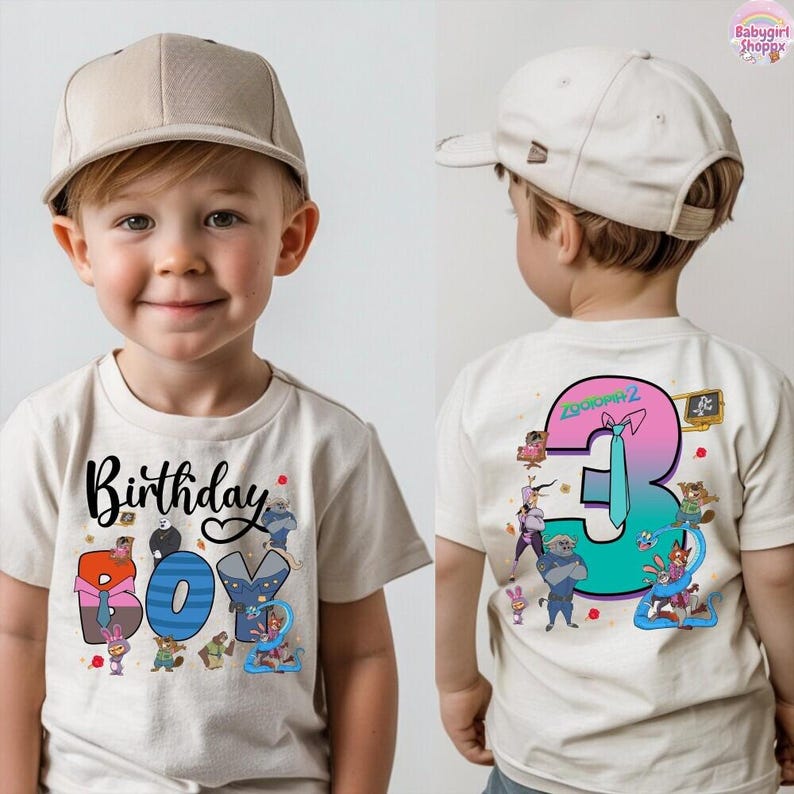 Disneyland Zootopia Birthday Shirt Custom Birthday Tshirt, Zootopia Family Matching Birthday Party Shirt, Birthday Boy Tee Birthday Girl Tee image 4