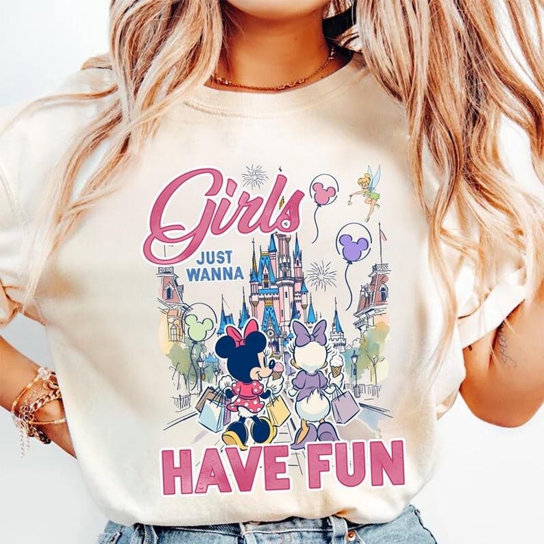 Comfort Colors Disneyland Just Wanna Have Fun T-shirt, DisneyTrip 2026 Shirt, Disneyland Girls Vacation Shirts, Disneyland Family Shirts image 1