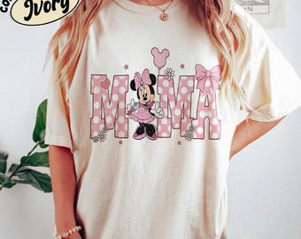 Comfort Colors Minnie Mama Shirt, Disney Mimi Minnie Mouse Tee, Disney Mother's Day Sweatshirt, Shirt For Mama, Disney Family 2026 Tee