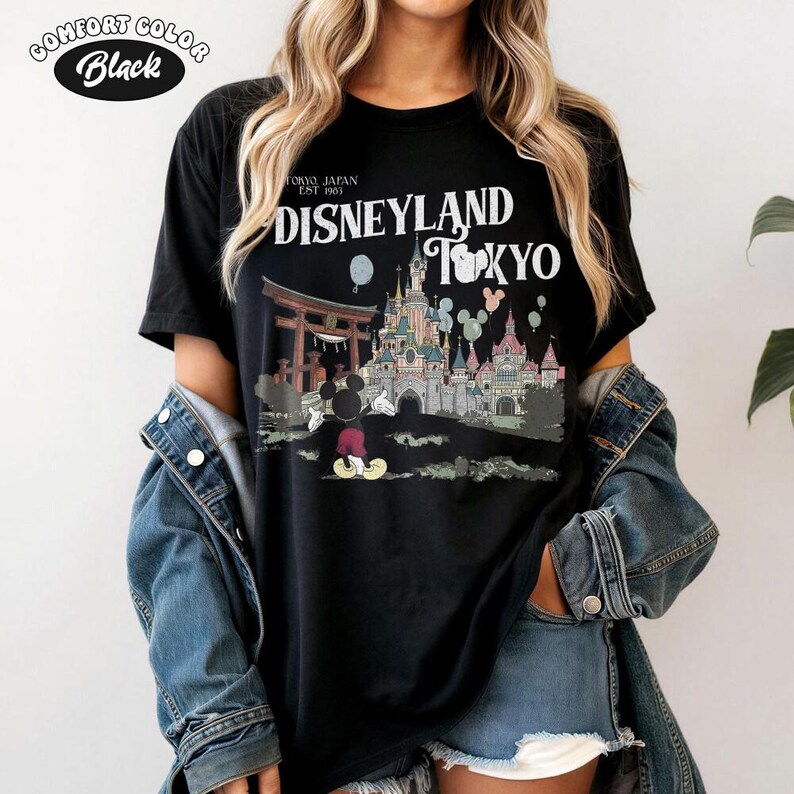 Tokyo Disneyland Mickey Vintage Comfort Colors Shirt, Happiest Place on Earth Tee, DisneySea Vacation Shirt, Japan Trip Outfit image 8