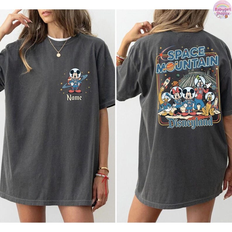Personalized Retro DisneySpace Mountain Shirt, Mickey & Friends Space Mountain Tee, Disneyland Family Trip, Family Matching Tee image 5
