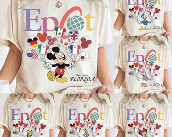 Customize All Disney Characters Epcot World Tour 2026 Shirt, Mickey & Friends Stitch Pooh Tee, Walt DisneyWorld Epcot Family Trip Gifts