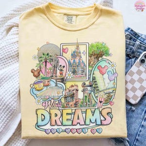 Walt Disneyworld and Mickey What Dreams Are Made Of T-Shirt, Magic Kingdom Castle Spaceship Earth Tee image 2