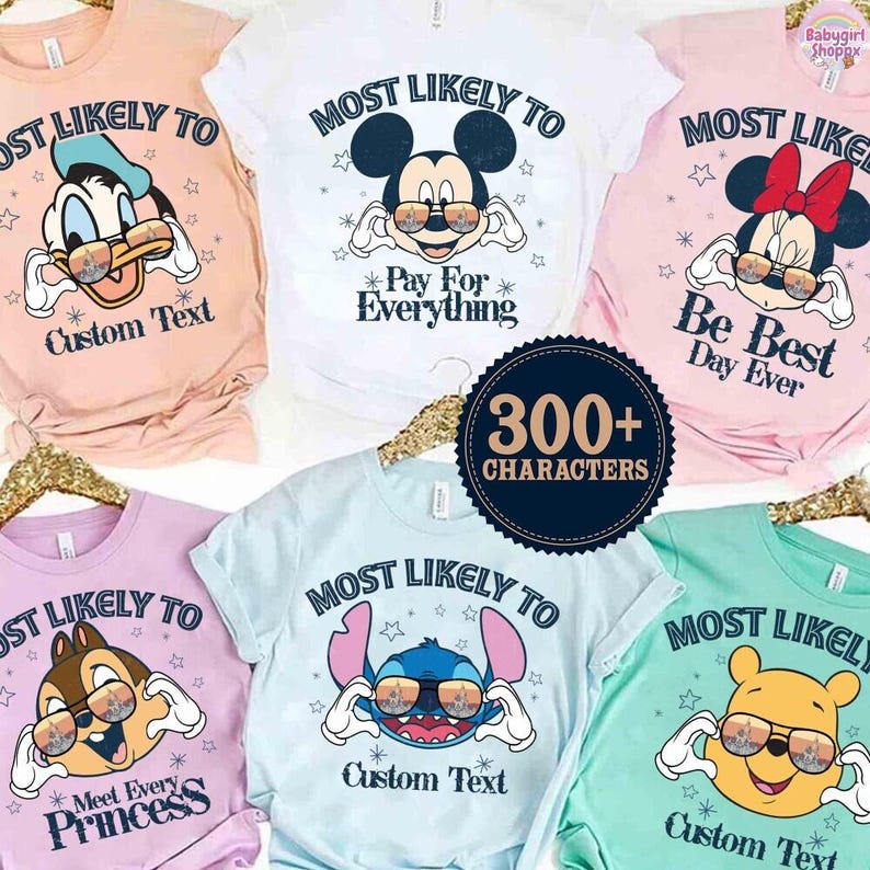 Custom Most Likely to DisneyTrip 2026 Mickey and Friends T-Shirt, Disneyland Snacking Shirt, Family Matching Tee , Disneyland Vacation Tee image 1