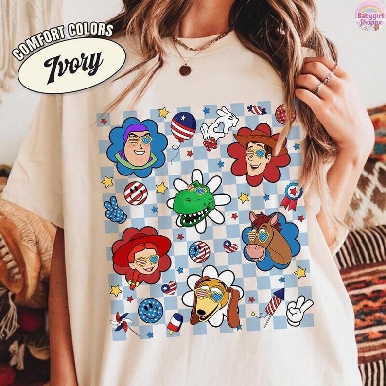 Disneyland Balloons Toy Story 4th of July Shirt, America Red White Blue Shirts, 250th USA Anniversary Shirt, Independence Day Tee 2026 image 1