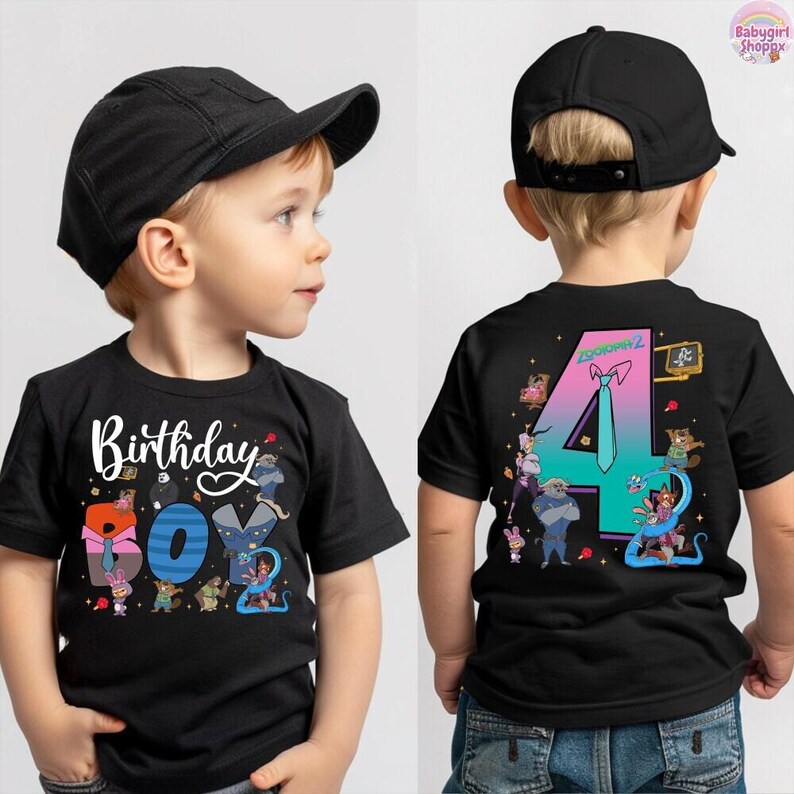 Disneyland Zootopia Birthday Shirt Custom Birthday Tshirt, Zootopia Family Matching Birthday Party Shirt, Birthday Boy Tee Birthday Girl Tee image 3