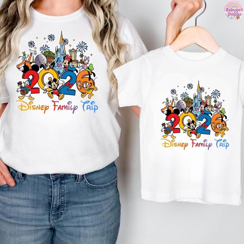 2026 Disneyland family Vacation Matching Trip Shirt Epcot Girls Disneyworld Trip shirt Cartoon Theme Park Inspired Design Custom Travel Tee image 2