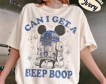 Retro StarWars R2-D2 Can I Get a Beep Boop Comfort Colors Shirt, May the 4th be with you, StarWars Droid Tee, Galaxy Edge's Trip
