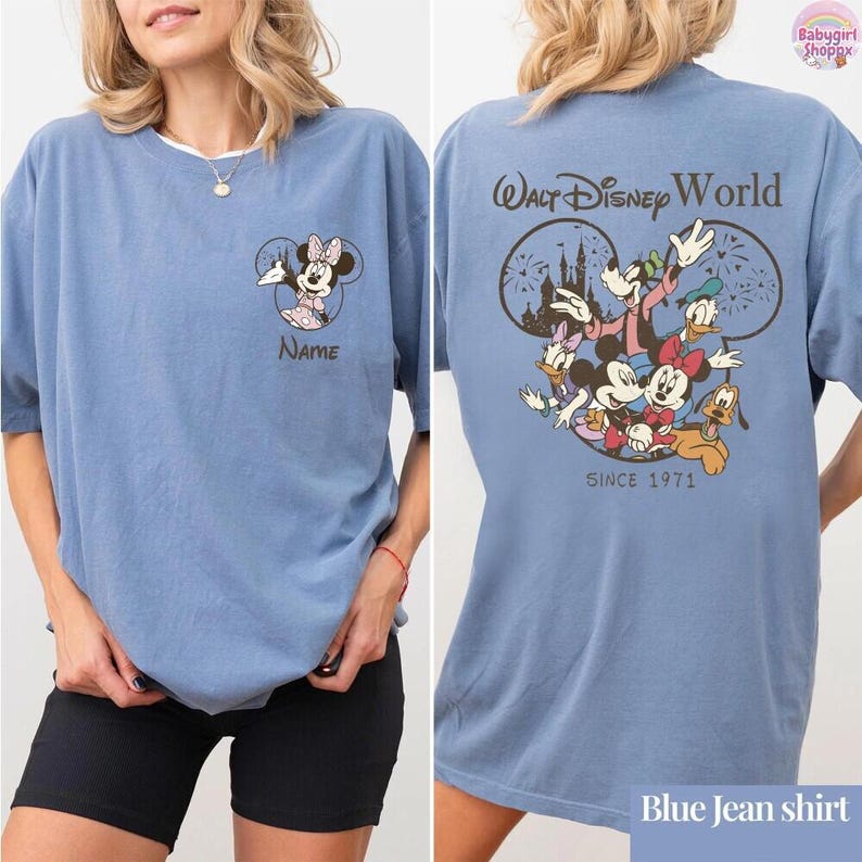 Camiseta personalizada de Mickey y sus amigos de Disneyworld, camiseta familiar con nombre personalizado 2026, vacaciones familiares en Disneyland, camiseta retro de viaje a Disneyworld imagen 6