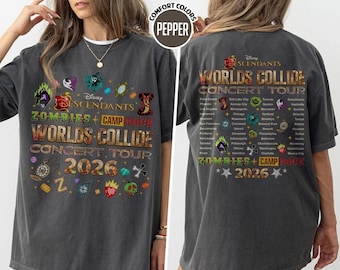 Descendants Zombies World Tour 2-sided T-Shirt, Disneyland Summer Tour 2026 Shirt, Zombies Tour Summer Music Festival