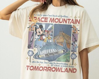 Vintage DisneySpace Mountain Mickey and Friends Shirt, Tomorrowland Magic Kingdom Ride Tee, Disneyland Family Trip Matching Vacation Shirt