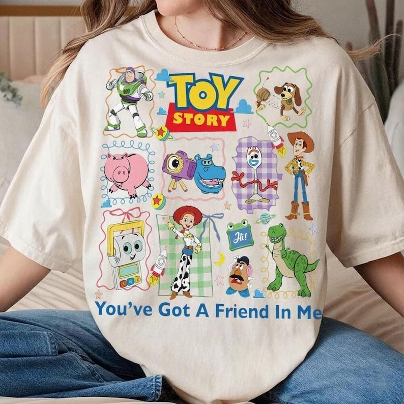 Toy Story 5 Coquette Bow Vintage Shirt, Buzz Lightyear Woody Tee, Toy Story Land T-Shirt, You've Got a Friend in Me, 2026 Movie Tee image 1