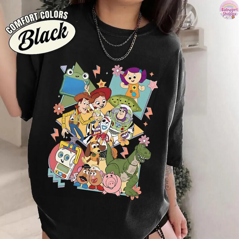 Retro Toy Story 5 You've Got A Friend In Me Shirt, Woody Buzz Lightyear Rex Tee, WDW Disneyland Family Vacation 2026 Trip, Pixar Fest Shirt image 3