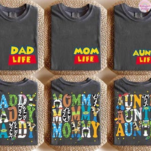 Camiseta de Toy Story de doble cara con colores cómodos para mamá y papá, camiseta divertida de Disneyland para tías, regalo para tía, regalo para tío, Jessie, Woody y Buzz imagen 3
