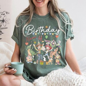 Personalized Toy Story Birthday Shirt with Name Age, Custom Buzz Woody Jessie Tee, Kids Toddler Disneyland Family Trip Gift image 7