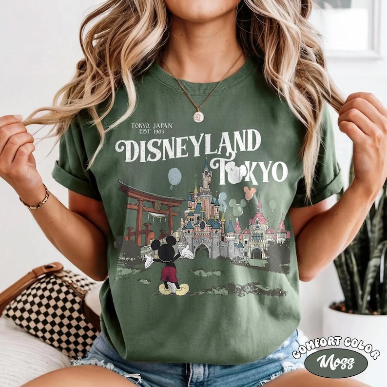 Tokyo Disneyland Mickey Vintage Comfort Colors Shirt, Happiest Place on Earth Tee, DisneySea Vacation Shirt, Japan Trip Outfit image 6