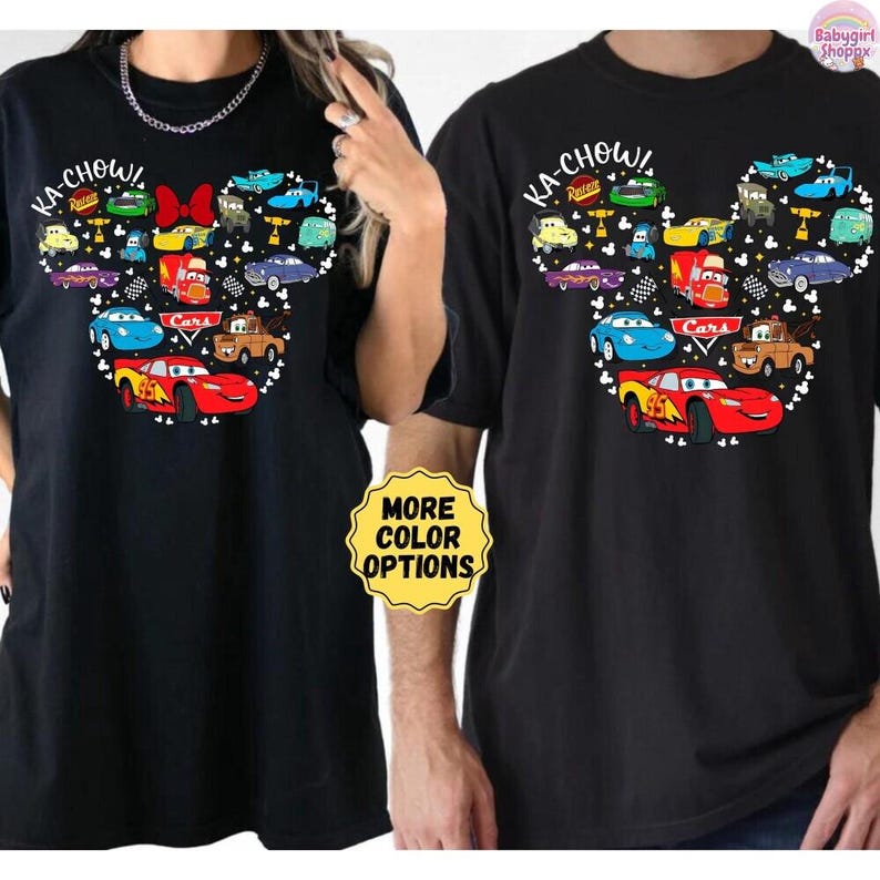 Comfort Colors Disneyland Mickey Cars Shirt, Pixar Cars shirt, Lightning McQueen and Tow Mater Tee, Disneyland Family Matching 2026 Trip Tee image 6