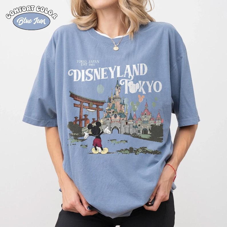 Tokyo Disneyland Mickey Vintage Comfort Colors Shirt, Happiest Place on Earth Tee, DisneySea Vacation Shirt, Japan Trip Outfit image 7