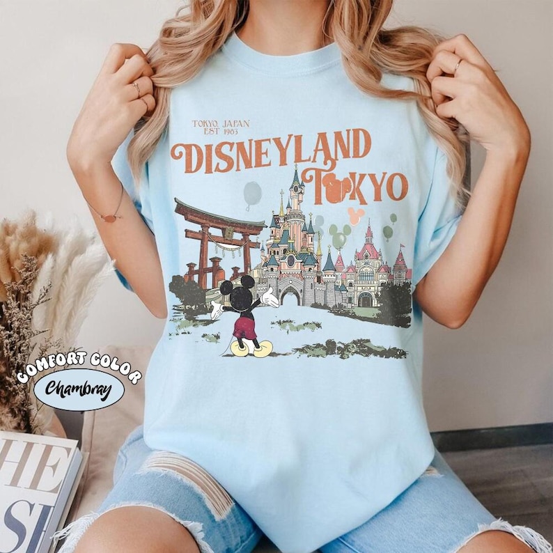 Tokyo Disneyland Mickey Vintage Comfort Colors Shirt, Happiest Place on Earth Tee, DisneySea Vacation Shirt, Japan Trip Outfit image 5