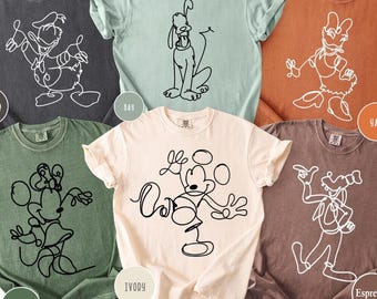 Comfort Colors Retro Mickey And Friends Shirt, Retro Family Trip Shirt, Checkered Disneyland Friends Shirt, Family Vacation Shirt