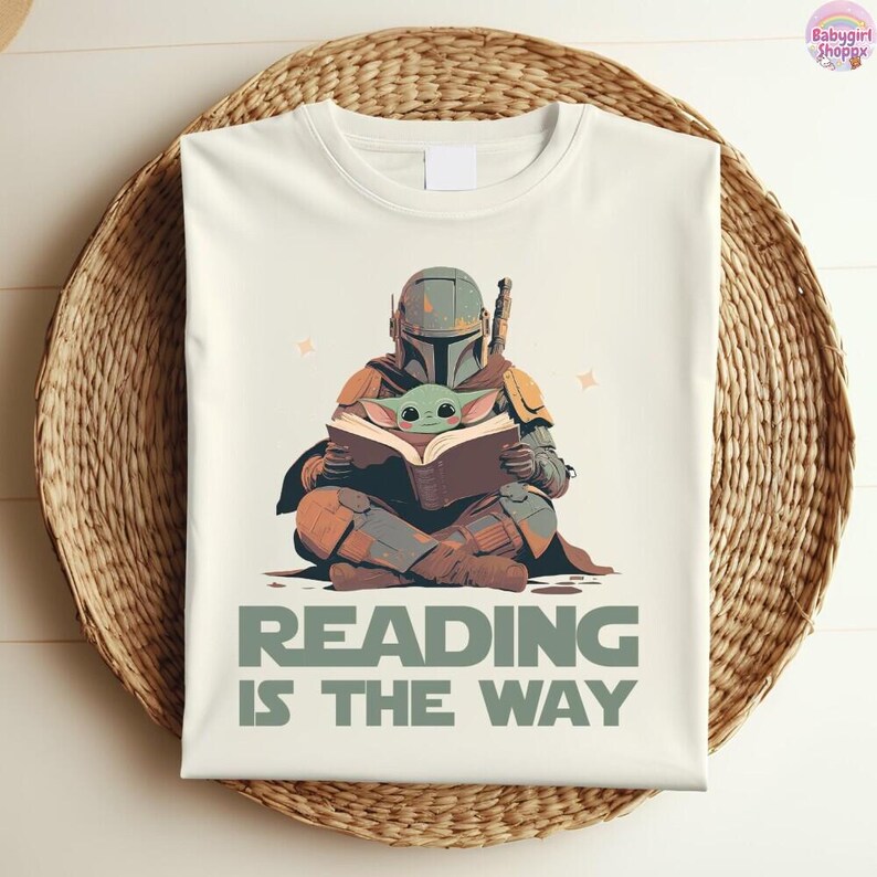 StarWars Shirt, Vintage StarWars Sweatshirt, Reading Is The Way Shirt, Starwars Disneyland Shirt, Mandalorian T-shirt, Yoda Shirt image 3