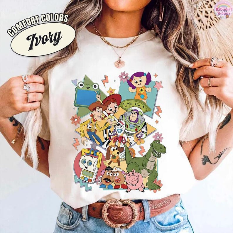 Retro Toy Story 5 You've Got A Friend In Me Shirt, Woody Buzz Lightyear Rex Tee, WDW Disneyland Family Vacation 2026 Trip, Pixar Fest Shirt image 5