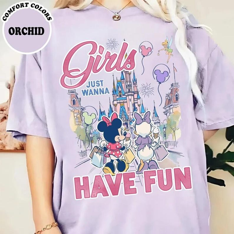 Comfort Colors Disneyland Just Wanna Have Fun T-shirt, DisneyTrip 2026 Shirt, Disneyland Girls Vacation Shirts, Disneyland Family Shirts image 4