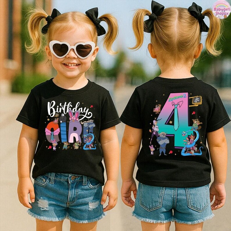Disneyland Zootopia Birthday Shirt Custom Birthday Tshirt, Zootopia Family Matching Birthday Party Shirt, Birthday Boy Tee Birthday Girl Tee image 5