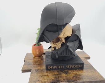 Darth Vader Schädelbüste - Dunkle Seite aufgedeckt - 3D gedruckte Sci-Fi Schädelkunst