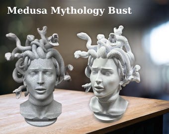 3D Printed Medusa Bust: Greek Mythology Decor