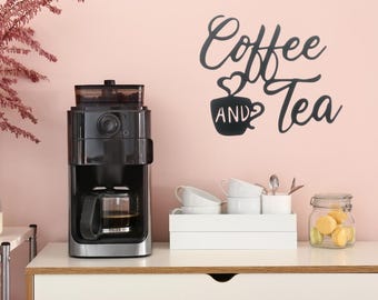 Letrero de pared de café y té impreso en 3D: decoración de cafetería y cocina