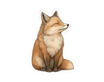 Illustrated Fox Sticker — soft storybook art for everyday surfaces