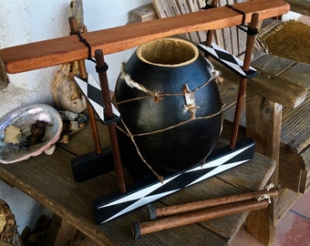 Painted Limba Drum with 2 Mallets