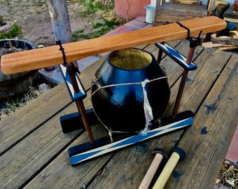 Painted Limba Drum with 2 Mallets
