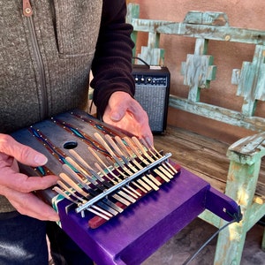 Electric Painted Large Box Kalimba Lamellophone