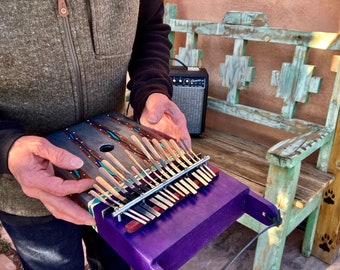 Electric Painted Large Box Kalimba Lamellophone