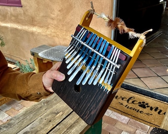 Wenge' bemalte mittlere Dose Kalimba