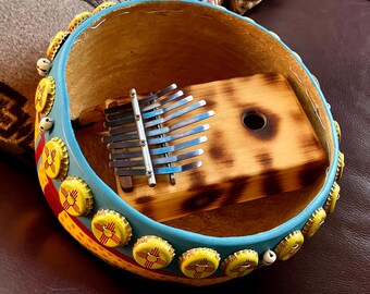 Small Painted Deze' with Basswood Box Kalimba