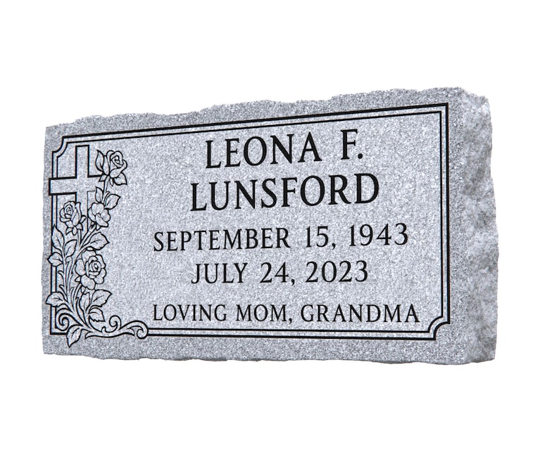 Rectangular Headstone 20x10x3 Slant Granite Grave Marker Personalized Engraved Headstone ...