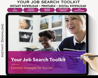 Job Search Toolkit PDF | Resume Builder, Interview Prep, Salary Negotiation & LinkedIn Guide | Digital Career Planner Instant Download
