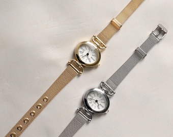 Silver Mesh Strap Women Watch, Elegant Minimal Quartz Gift for Anniversary, Birthday, Valentine, Mother’s Day Jewelry Style Luxury