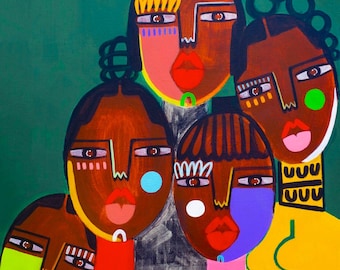 SISTREN: Impresión artística • Decoración de pared negra • Papel de acuarela Giclée de bellas artes