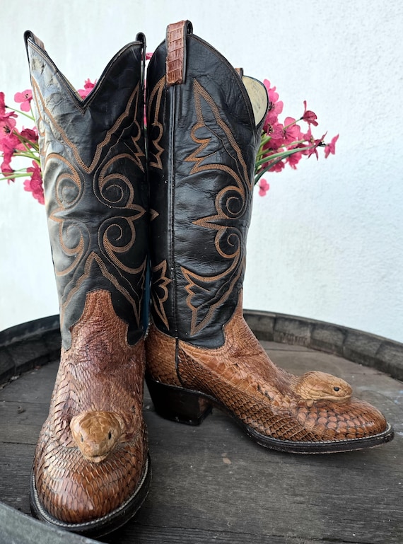 Exotic vintage Snake Head Viper Python Rattlesnak… - image 8