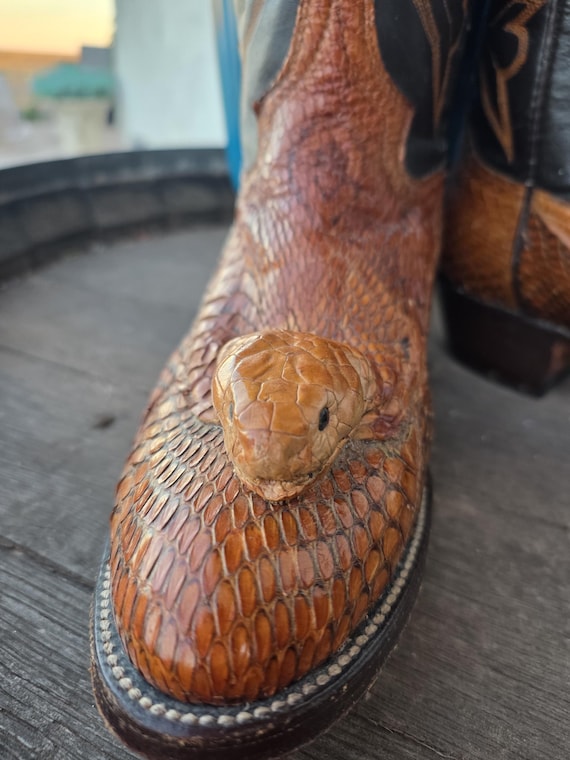 Exotic vintage Snake Head Viper Python Rattlesnak… - image 2