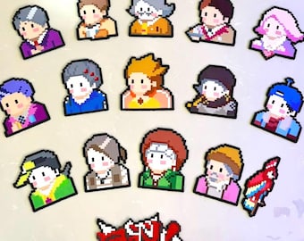 Lawyer Game Witness Collection Pixel Art Keychain & Magnet | Handmade Perler Bead Accessories Room Decor | All Characters Objection! Gift