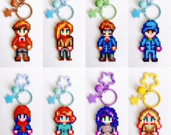 Stardew Valley Winter Outfit Keychain | Handmade Pixel Art Gift | 12 Villagers Characters NPC | Indie Game Decor