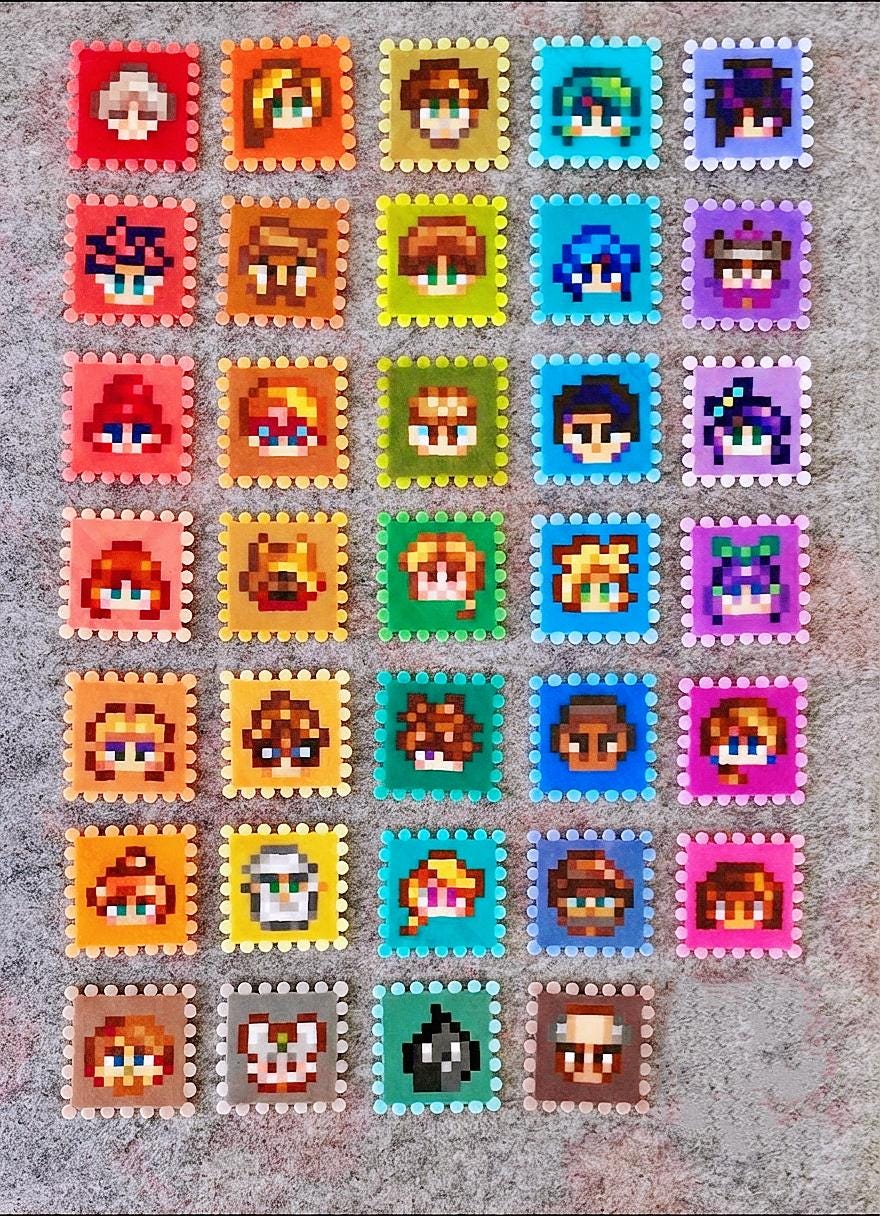 Stardew Valley Pixel Art Stamp Keychain & Magnet | Handmade Perler Bead ...