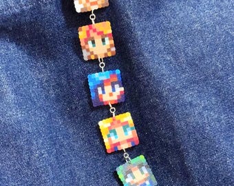 Stardew Valley Mini NPC Keychain | Custom Pixel Art Charm | Handmade Perler Bead Sprites Accessories Room Decor | Indie Game Gift