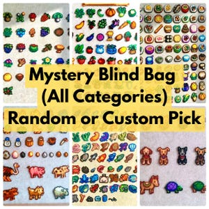 Stardew Valley Mystery Item | Handgemachter Pixel Art Schlüsselanhänger & Magnet | Lucky Blind Bag: Feldfrüchte, Futter, Tiere | Wähe den Stil