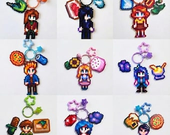 Handmade Stardew Valley Pixel Art Keychains | Sebastian Abigail Shane Elliott Grandpa Gift | All Villagers Characters NPC | Indie Game Decor